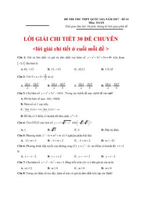 Đề thi thử thpt quốc gia môn Toán - Đề 14